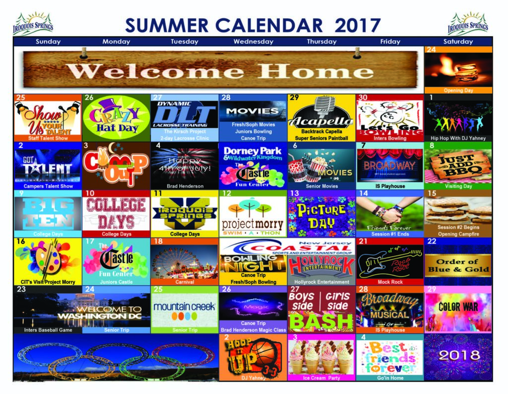 2017 Calendar of Events Iroquois Springs
