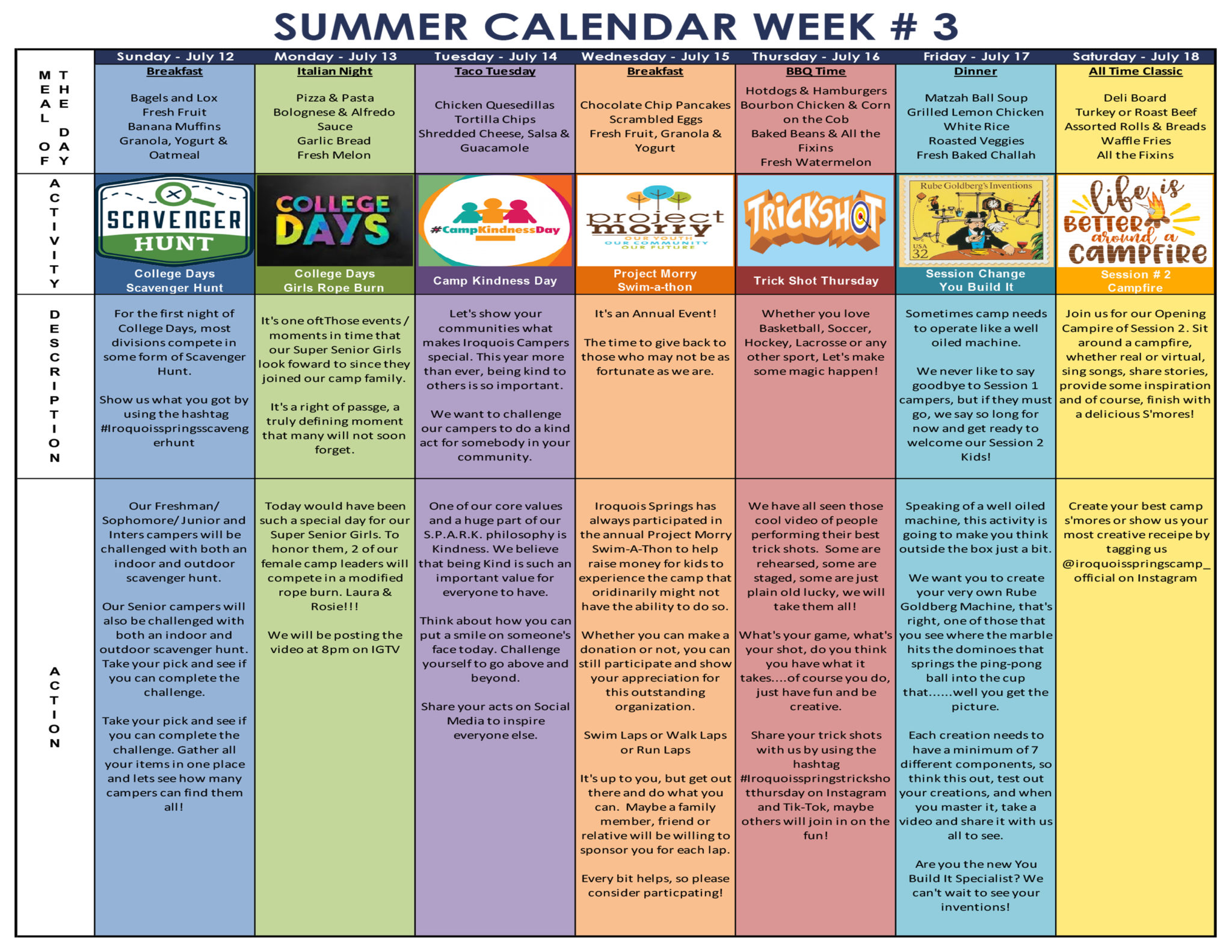 2020 Calendar of Events Iroquois Springs