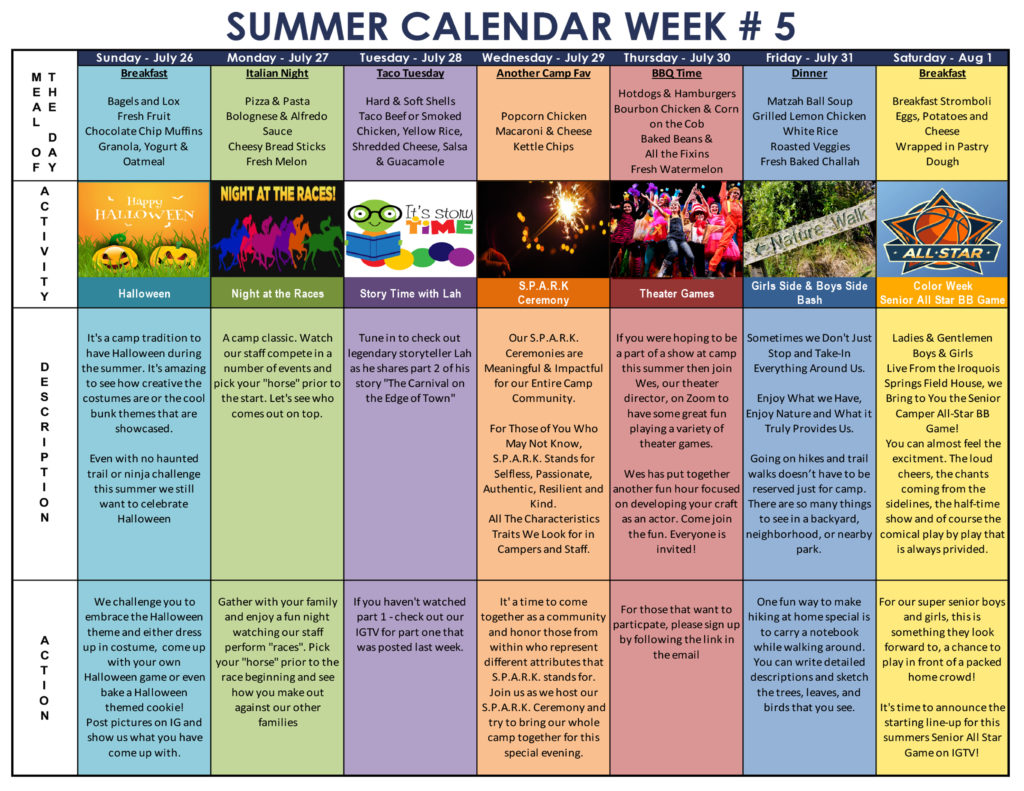 2020 Calendar of Events Iroquois Springs